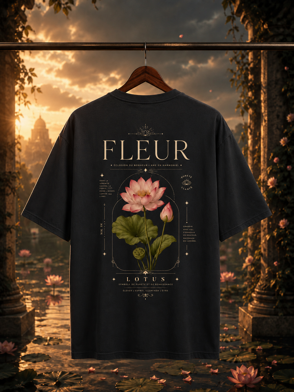 FLEUR ( Lotus ) Oversized Standard T-Shirt